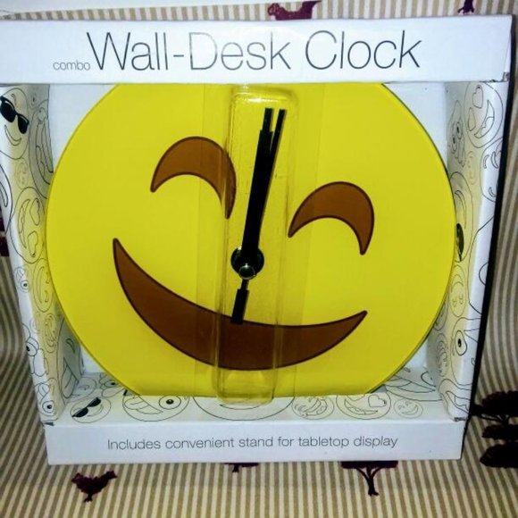 Mark Feldstein Happy Emoji Combo Wall - Desk Clock NIB - Picture 1 of 3
